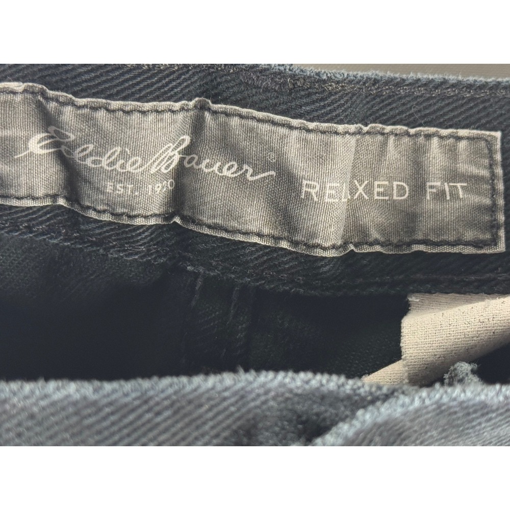 Eddie Bauer Mens Relaxed Fit Black Cotton Denim Straight Leg Jeans 32x28 - Picture 3 of 11